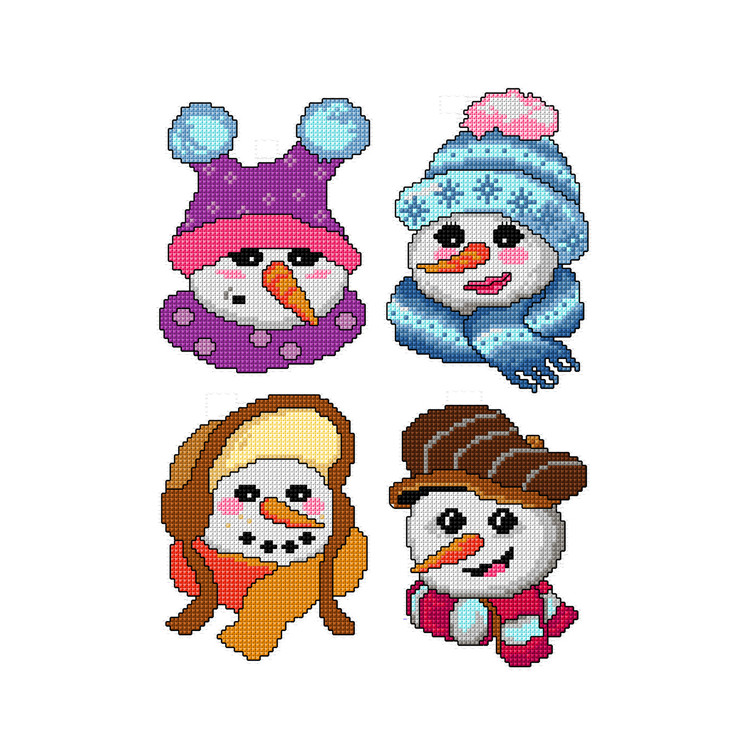 click here to view larger image of Snowmen Heads (counted cross stitch kit)