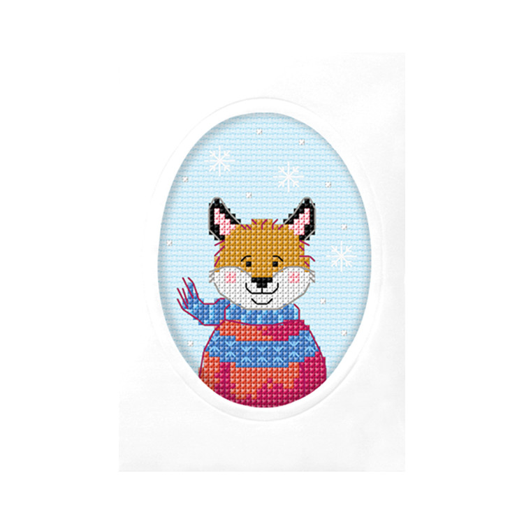 click here to view larger image of Card - Fox (counted cross stitch kit)
