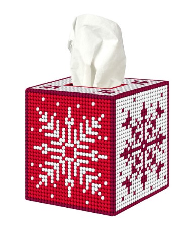 click here to view larger image of Tissue Box Cover - Norwegian Patterns (counted cross stitch kit)