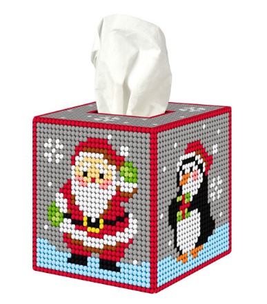 click here to view larger image of Tissue Box Cover - Christmas Time (counted cross stitch kit)