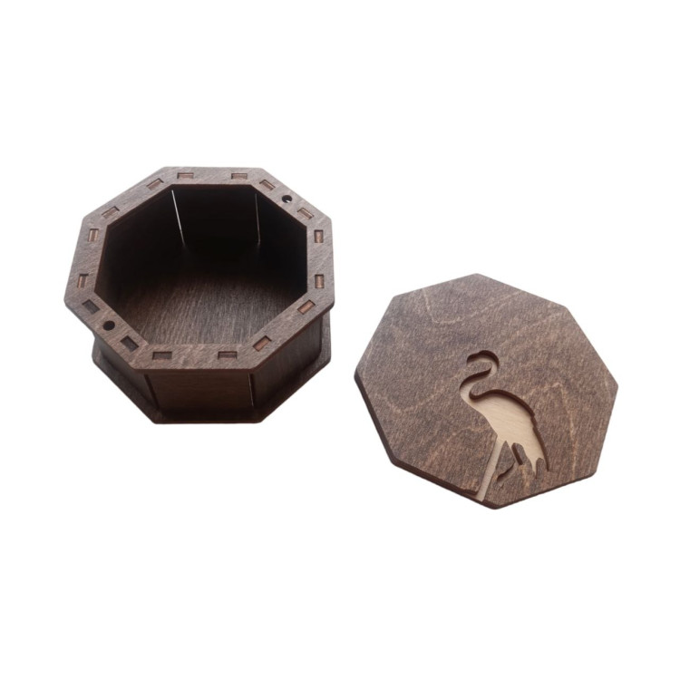 click here to view larger image of Wooden Box Octagonal - Flamingo (accessory)