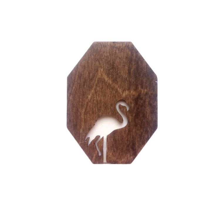 click here to view larger image of Wooden Needle Case - Flamingo (accessory)
