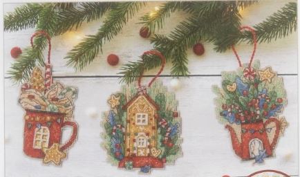 click here to view larger image of Sweet Christmas Ornaments (counted cross stitch kit)
