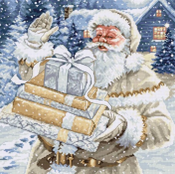 click here to view larger image of Santa and Pressies (counted cross stitch kit)