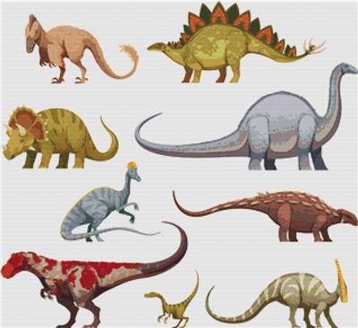 click here to view larger image of Set of Cartoon Dinosaurs (chart)