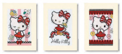 click here to view larger image of Hello Kitty Cuteness Cards (counted cross stitch kit)