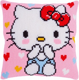 click here to view larger image of Hello Kitty Kiss Kiss Cushion (needlepoint)
