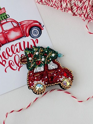 click here to view larger image of Christmas Car (bead kit)