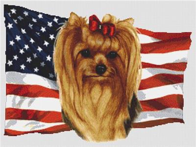 click here to view larger image of Patriotic Yorkshire Terrier (chart)