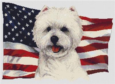 click here to view larger image of Patriotic West Highland Terrier (chart)