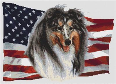 click here to view larger image of Patriotic Blue Merle Collie (chart)