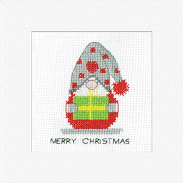 click here to view larger image of Gonk Christmas Gift Card - Kirsten Roche (counted cross stitch kit)