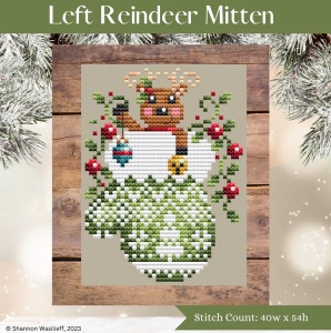 click here to view larger image of Left Reindeer Mitten (chart)