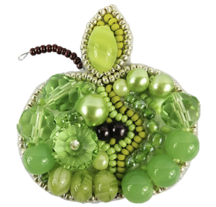 click here to view larger image of Crystal Art Green Apple (counted cross stitch kit)