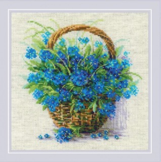 click here to view larger image of Forget Me Nots in a Basket (counted canvas chart)