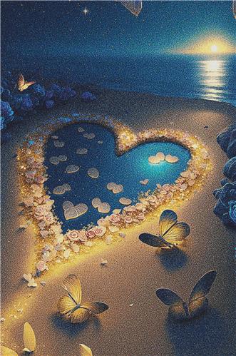 click here to view larger image of Blue Heart on the Beach I (chart)