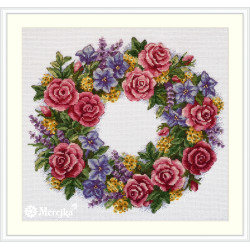 click here to view larger image of Rose Wreath (counted cross stitch kit)
