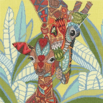 click here to view larger image of Jewelled Giraffes (counted cross stitch kit)