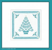 click here to view larger image of Filigree Tree Cards - Teal (counted cross stitch kit)