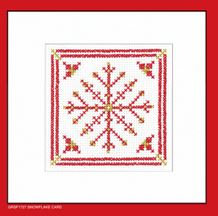 click here to view larger image of Filigree Snowflake Cards - Red (counted cross stitch kit)