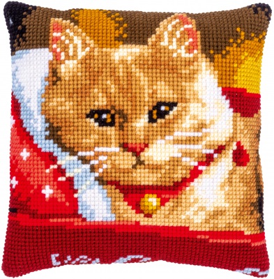 click here to view larger image of Cat Cushion (needlepoint kit)