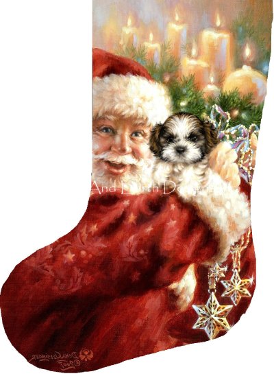click here to view larger image of Stocking Shih Tzu for Christmas Flipped - Dona Gelsinger (chart)
