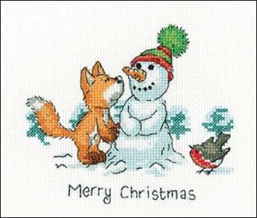 click here to view larger image of Merry Christmas! - Little Foxes (counted cross stitch kit)