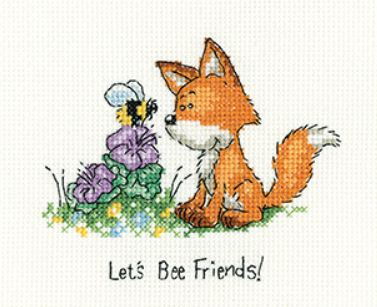click here to view larger image of Lets Bee Friends! - Little Foxes (counted cross stitch kit)