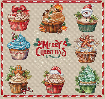 click here to view larger image of Merry Christmas Cupcakes (chart)