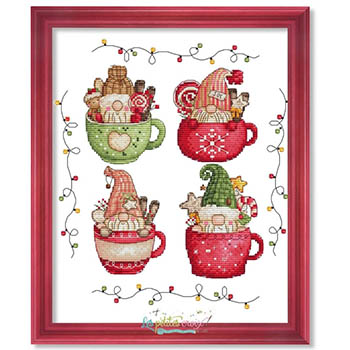 click here to view larger image of Christmas Gnomes Cups (chart)