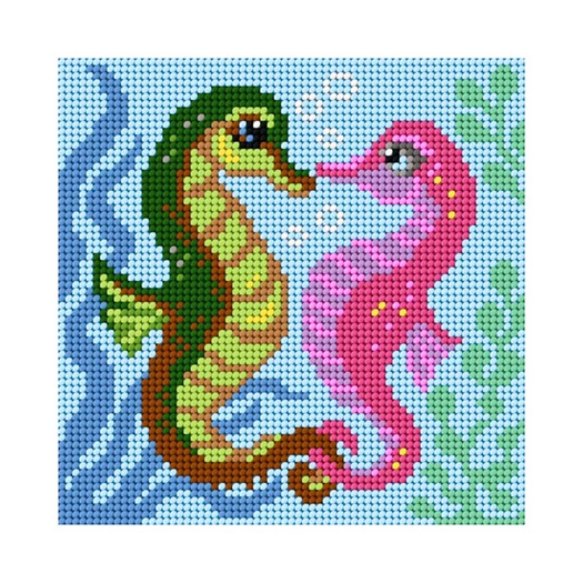 click here to view larger image of Seahorses (needlepoint kit)
