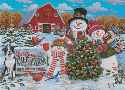 click here to view larger image of Tree Farm with Snow Family Greeters (chart)