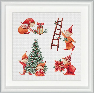 click here to view larger image of Christmas Elves 1 (counted cross stitch kit)