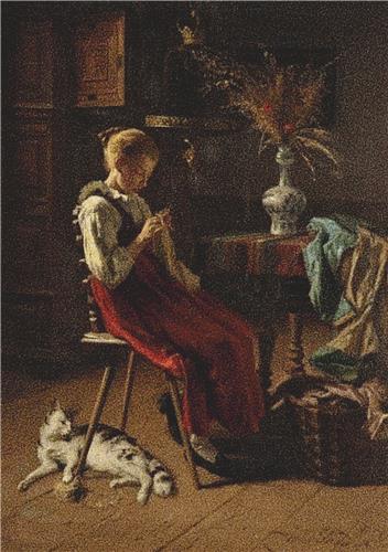 click here to view larger image of Girl Knitting, A (chart)
