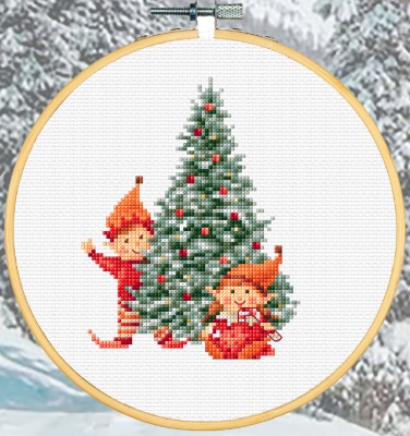 click here to view larger image of Christmas Elf 1 Tree (counted cross stitch kit)