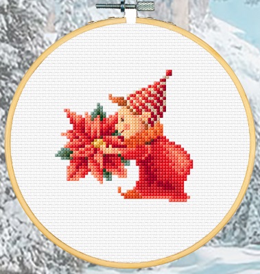 click here to view larger image of Christmas Elf 1 Poinsettia (counted cross stitch kit)