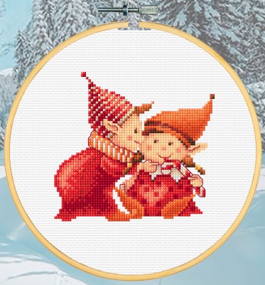 click here to view larger image of Christmas Elves 3 (counted cross stitch kit)