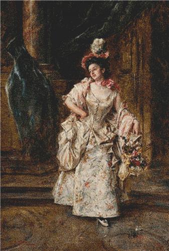 click here to view larger image of Lady with Basket of Flowers (chart)