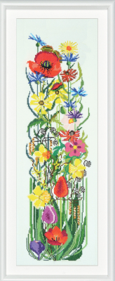 click here to view larger image of Retro Flowers (counted cross stitch kit)