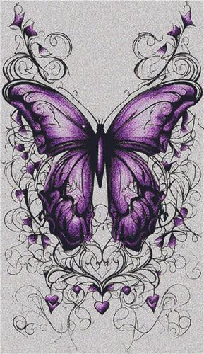 click here to view larger image of Purple Butterfly Tattoo (chart)