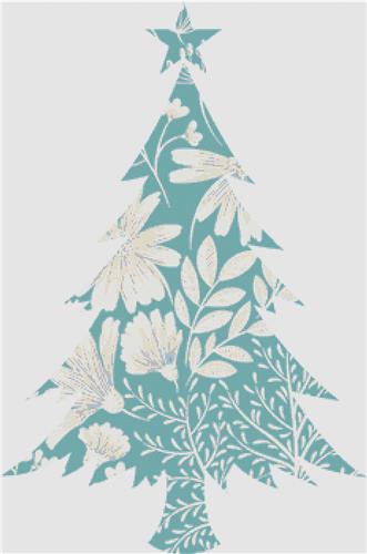 click here to view larger image of Blue Spring Floral Christmas Tree (chart)