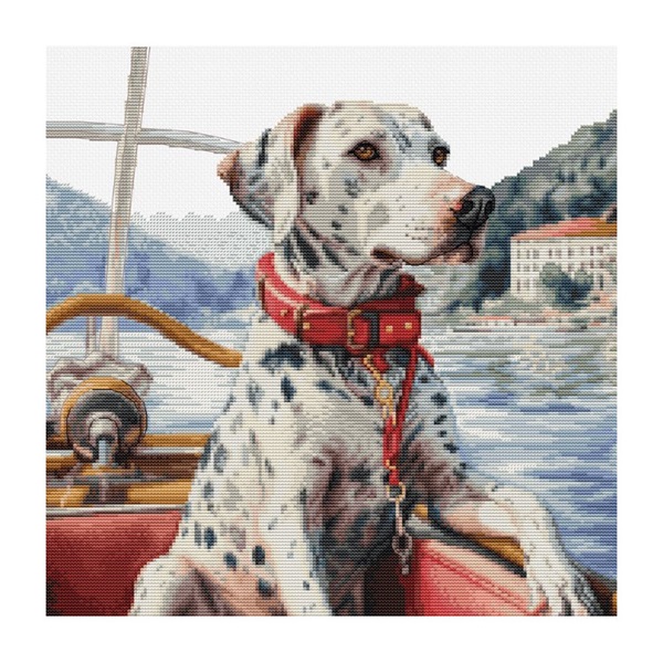 click here to view larger image of Dalmatian on Lake Como, The (counted cross stitch kit)