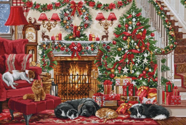 click here to view larger image of Cosy Fireplace (counted cross stitch kit)