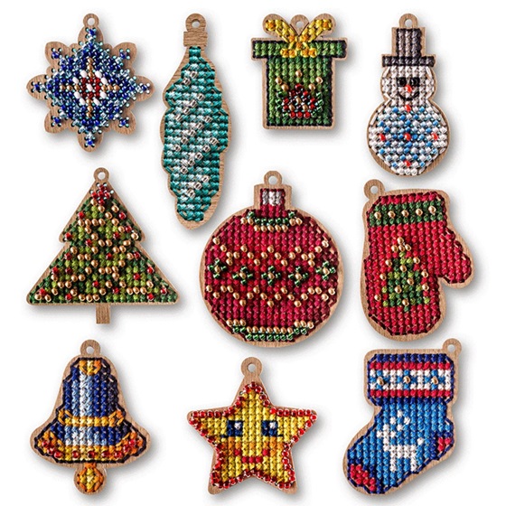 click here to view larger image of Ornament Kit/Wood - FLSW-007 (counted cross stitch kit)
