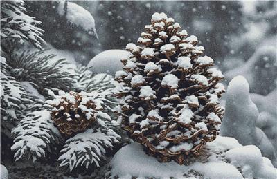 click here to view larger image of Snow-Covered Pinecones (chart)