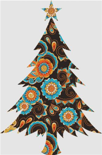 click here to view larger image of Brown Paisley Christmas Tree (chart)