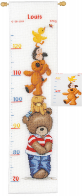 click here to view larger image of Popcorn and Friends Growth Chart (counted cross stitch kit)