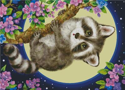 click here to view larger image of Raccoon in the Moonlight (Large) (chart)
