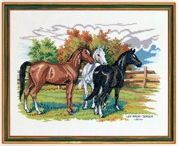 click here to view larger image of Three Horses (counted cross stitch kit)