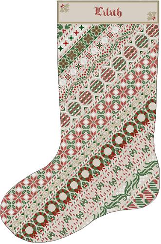 click here to view larger image of Twisted Christmas Stocking (chart)
